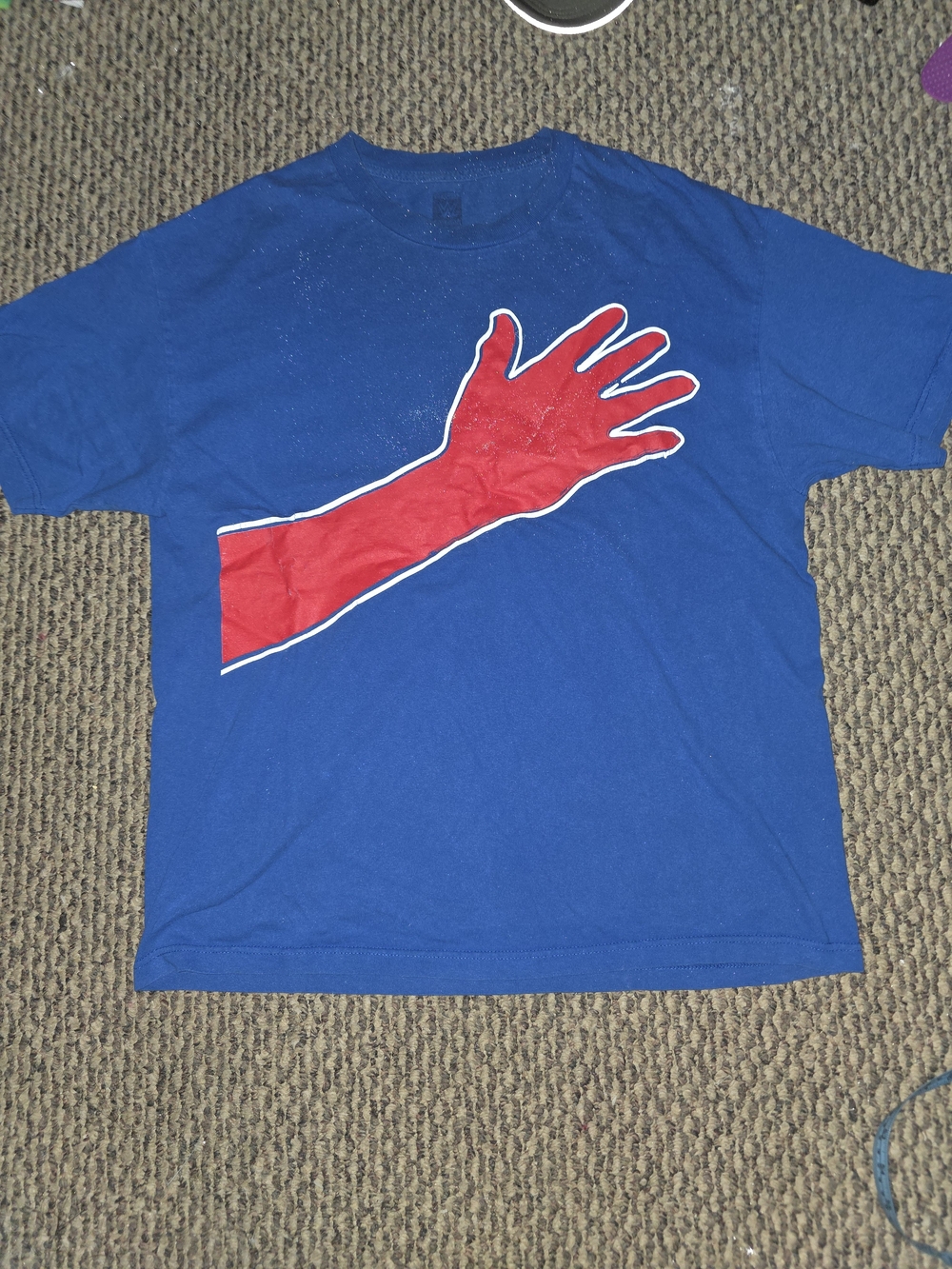 WWE Blue T-Shirt with Red Graphic Accent